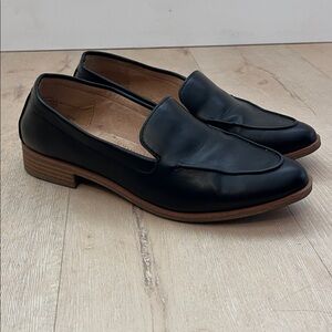Black PU Leather Loafers